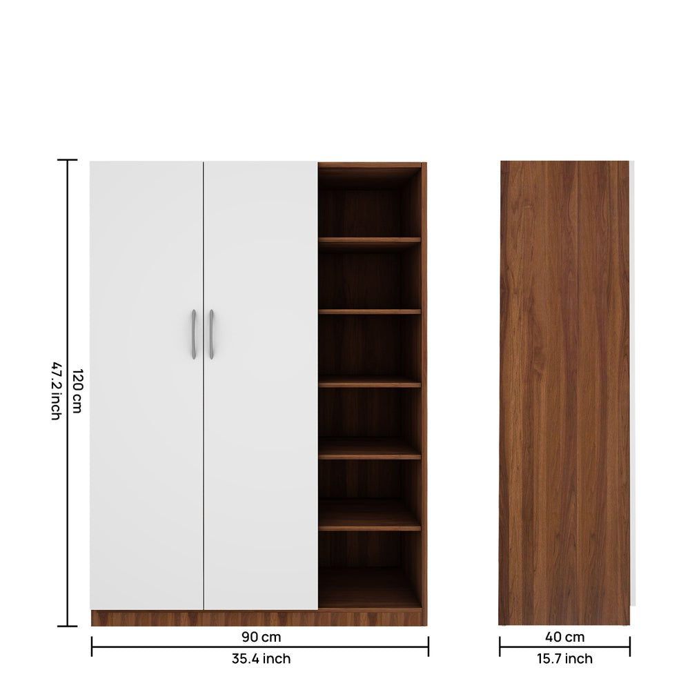 Pairs Shoe Rack | Walnut and Frosty White
