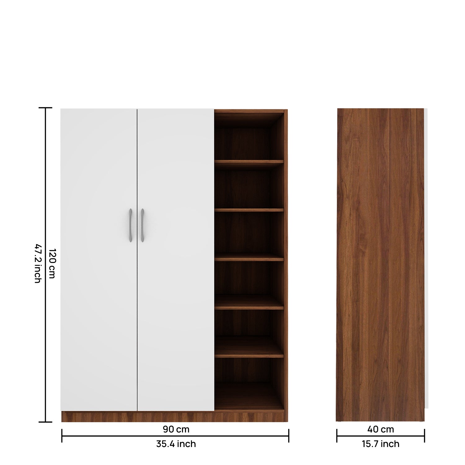 Pairs Shoe Rack | Walnut and Frosty White