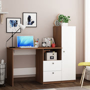 Derrick Home office table | Walnut and Frosty White