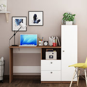 Derrick Home office table | Walnut and Frosty White