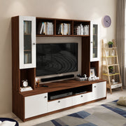 Benji TV Unit | 55 Inch TV | Frosty White and Walnut