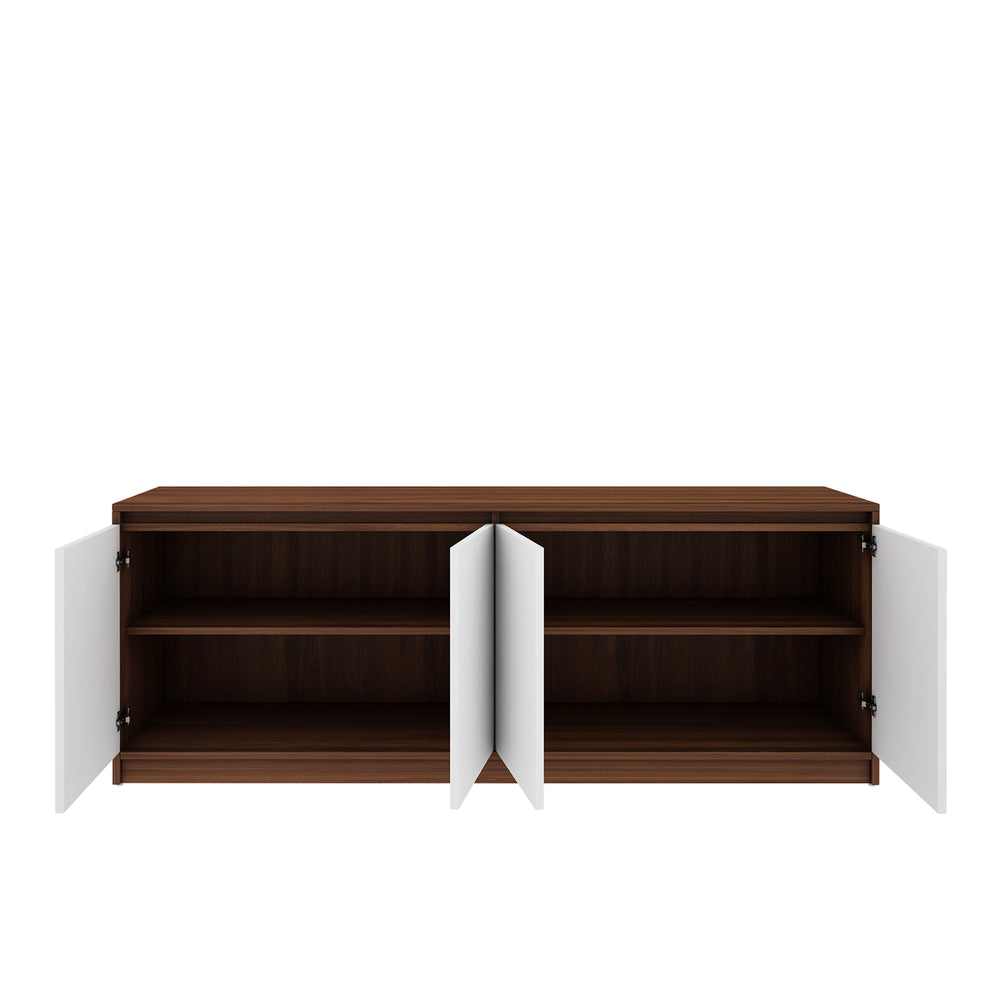 Modena TV Unit- Walnut & Frosty White