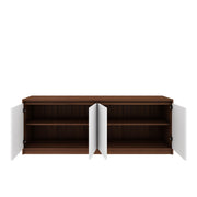 Modena TV Unit- Walnut & Frosty White