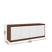 Modena TV Unit- Walnut & Frosty White