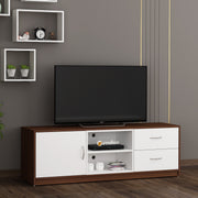 Martin TV Unit- Walnut & Frosty White