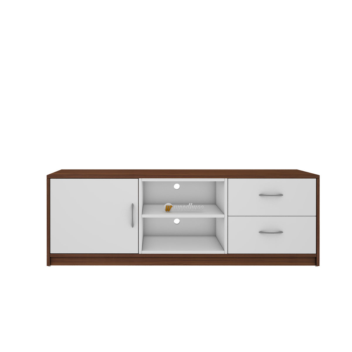 Martin TV Unit- Walnut & Frosty White