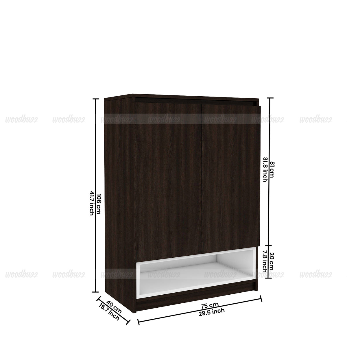 Dina Shoe Rack | Wenge and Frosty White