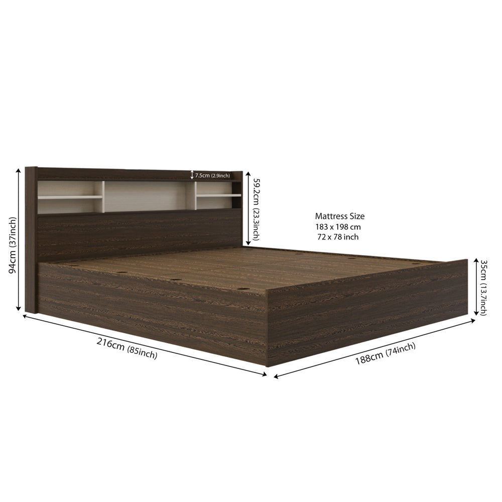 Zencozy King Bed - Wenge & Beige