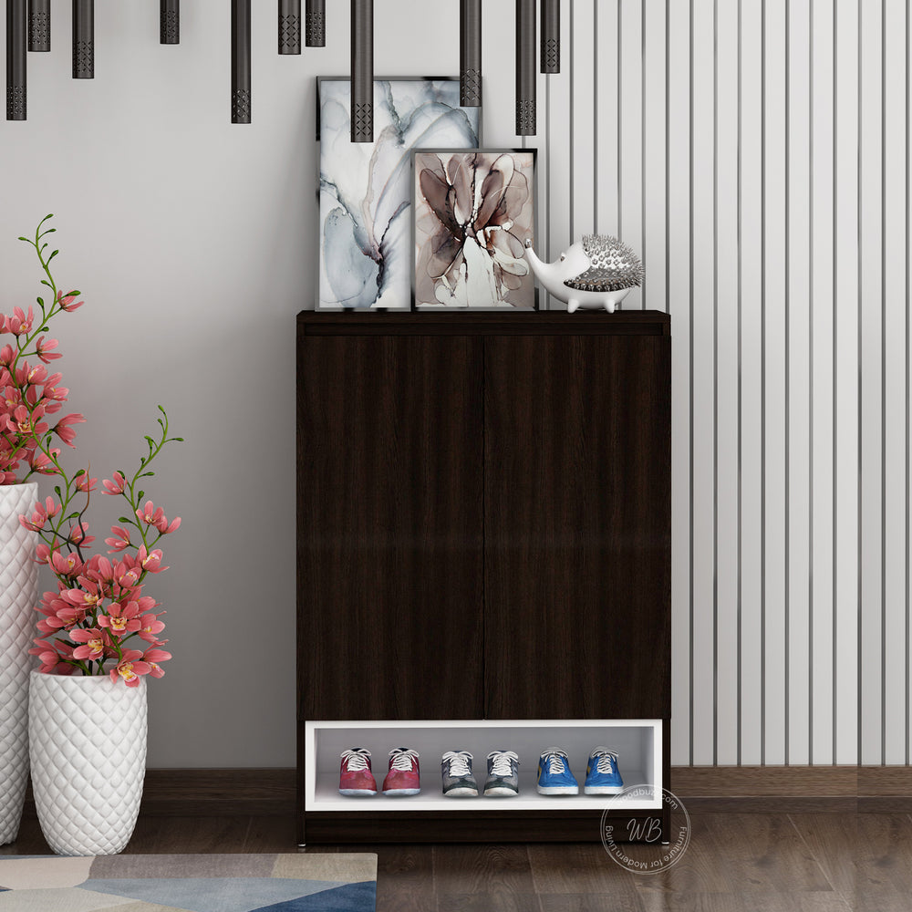 Dina Shoe Rack | Wenge and Frosty White