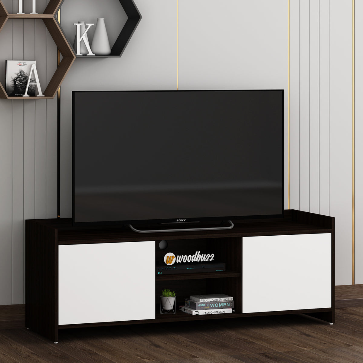 Allan TV Unit- Wenge & Frosty White