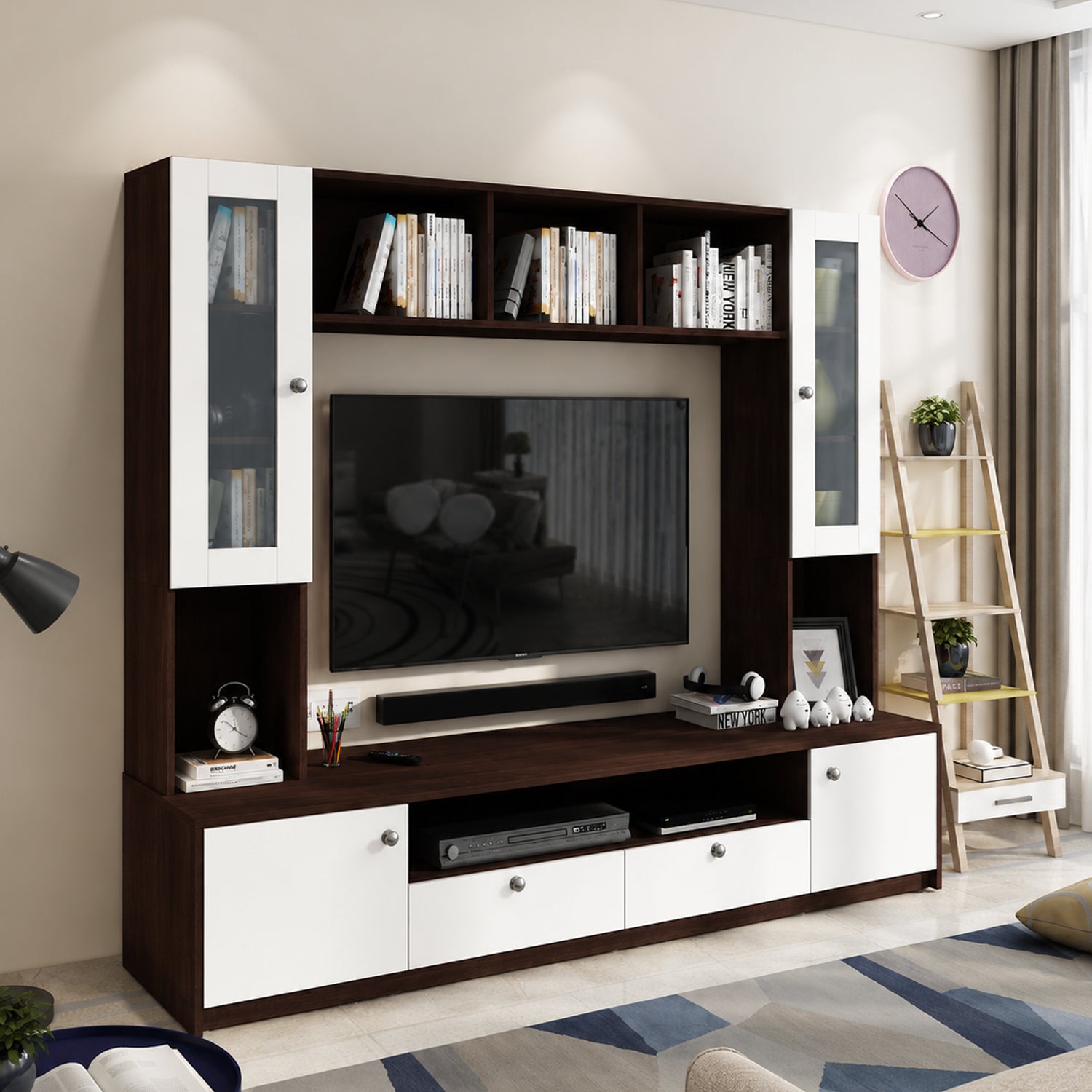 Benji TV Unit | 55 Inch TV | Wenge and Frosty White