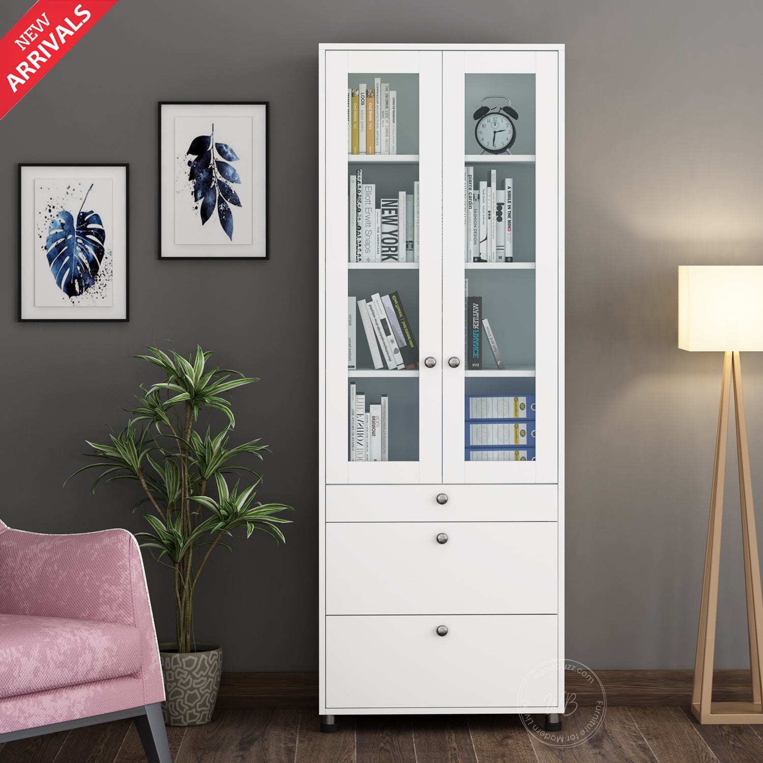 Pinnacle Bookcase | Frosty White