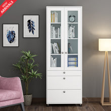 Load image into Gallery viewer, Pinnacle Bookcase without Glass Shelves - Frosty White
