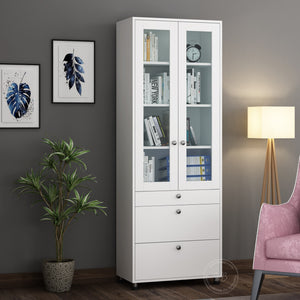 Pinnacle Bookcase without Glass Shelves - Frosty White