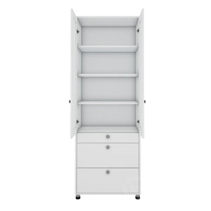 Pinnacle Bookcase without Glass Shelves - Frosty White