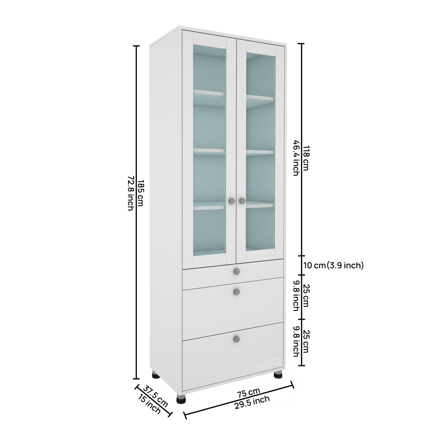 Pinnacle Bookcase | Frosty White