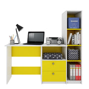 Claret Study Table | Frosty White and Yellow