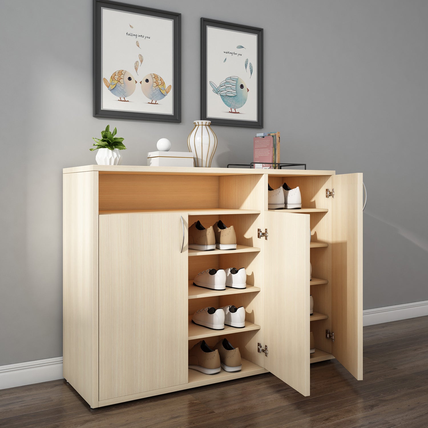 Denera Shoe Cabinet | Beige Teak