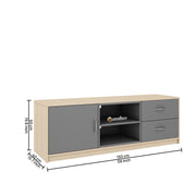 Martin TV Unit- Beige Teak & Grey