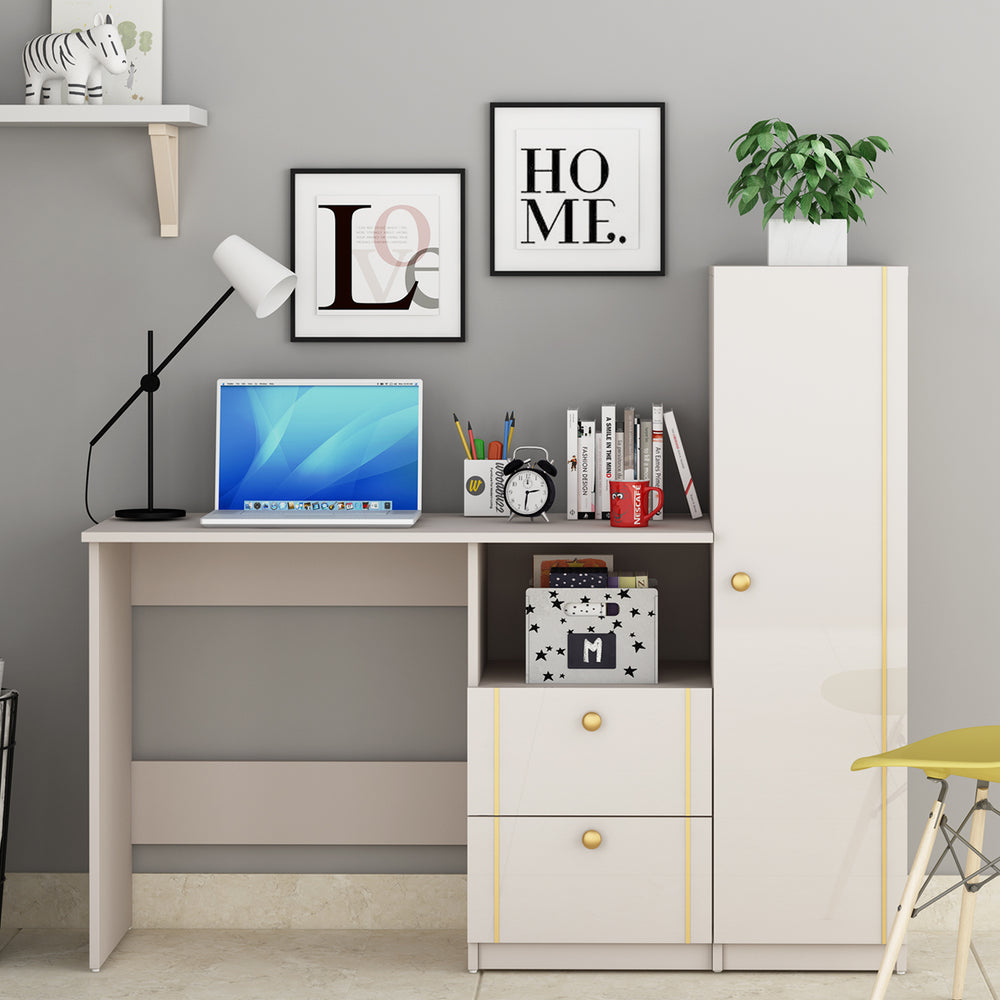 Derrick Study Table| HDHMR | Champagne
