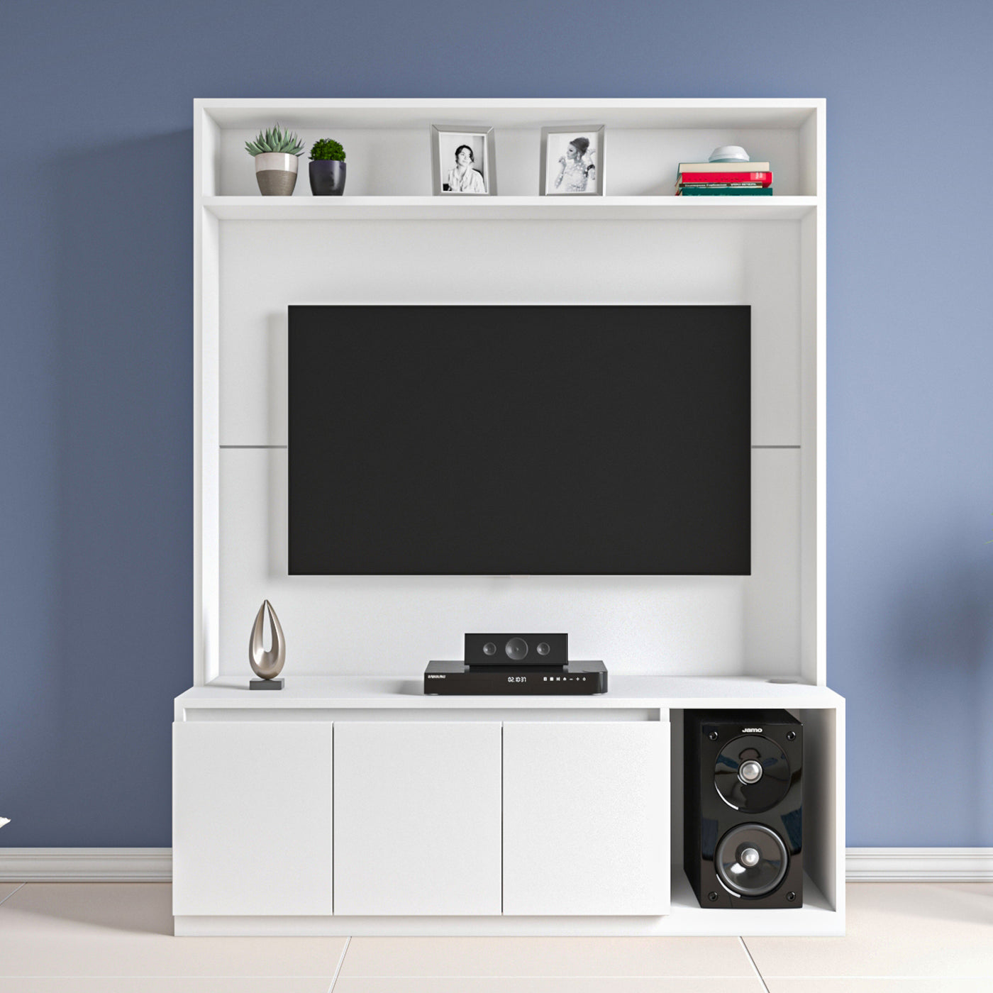 Edonia TV Unit |  Frosty White | 55 inches