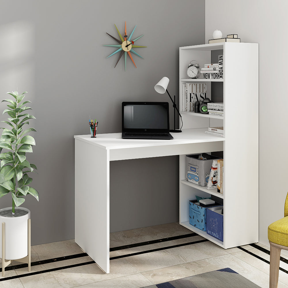Ebony Study Table | Frosty White