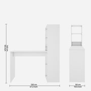 Ebony Study Table | Frosty White