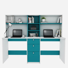 Load image into Gallery viewer, Natsu Twin Home Office Table - Frosty White Ocean Green
