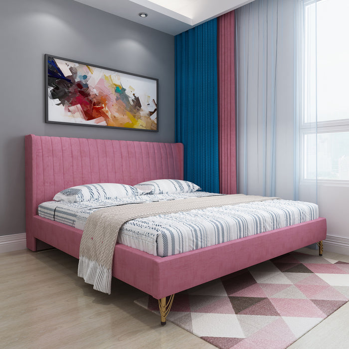 Amour king bed - Blush Pink