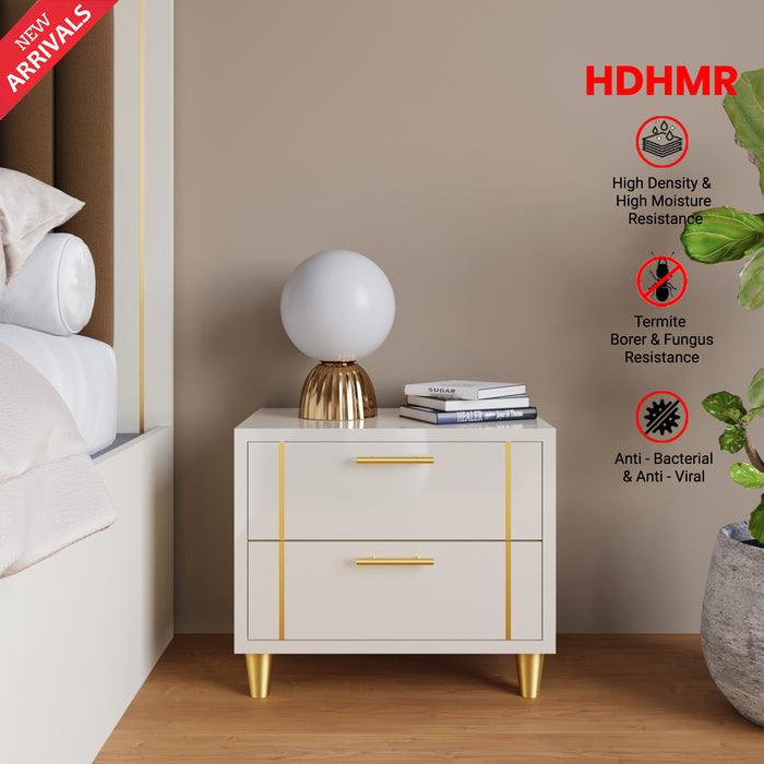 Canna Bedside Table | HDHMR | Champagne