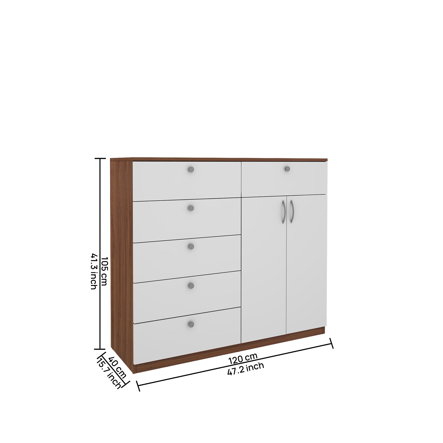 Jardin Chest of drawer | Walnut and Frosty White