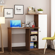 Marvel Home Office Table | Walnut and Frosty White