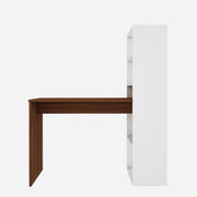 Ebony Study Table | Frosty White and Walnut