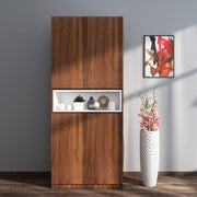 Natron Shoe Cabinet | Walnut and Frosty White