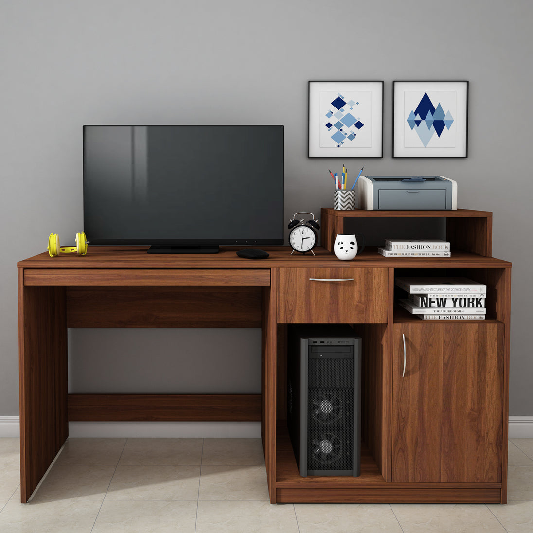 Verner Computer Desk Walnut