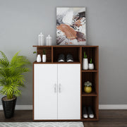 Nevera Shoe Cabinet | Walnut and Frosty White