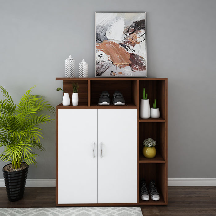 Nevera Shoe Cabinet | Walnut and Frosty White