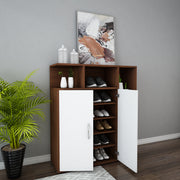 Nevera Shoe Cabinet | Walnut and Frosty White