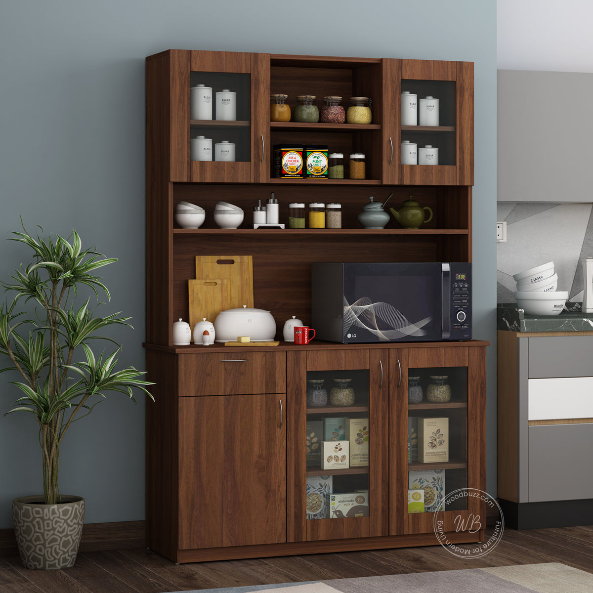 Alora Crockery Unit | Walnut