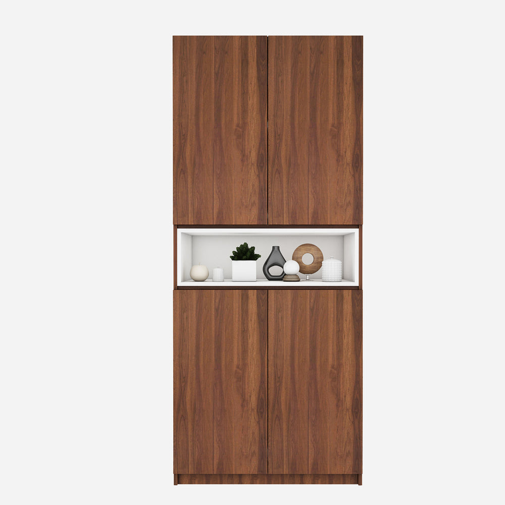 Natron Shoe Cabinet | Walnut and Frosty White