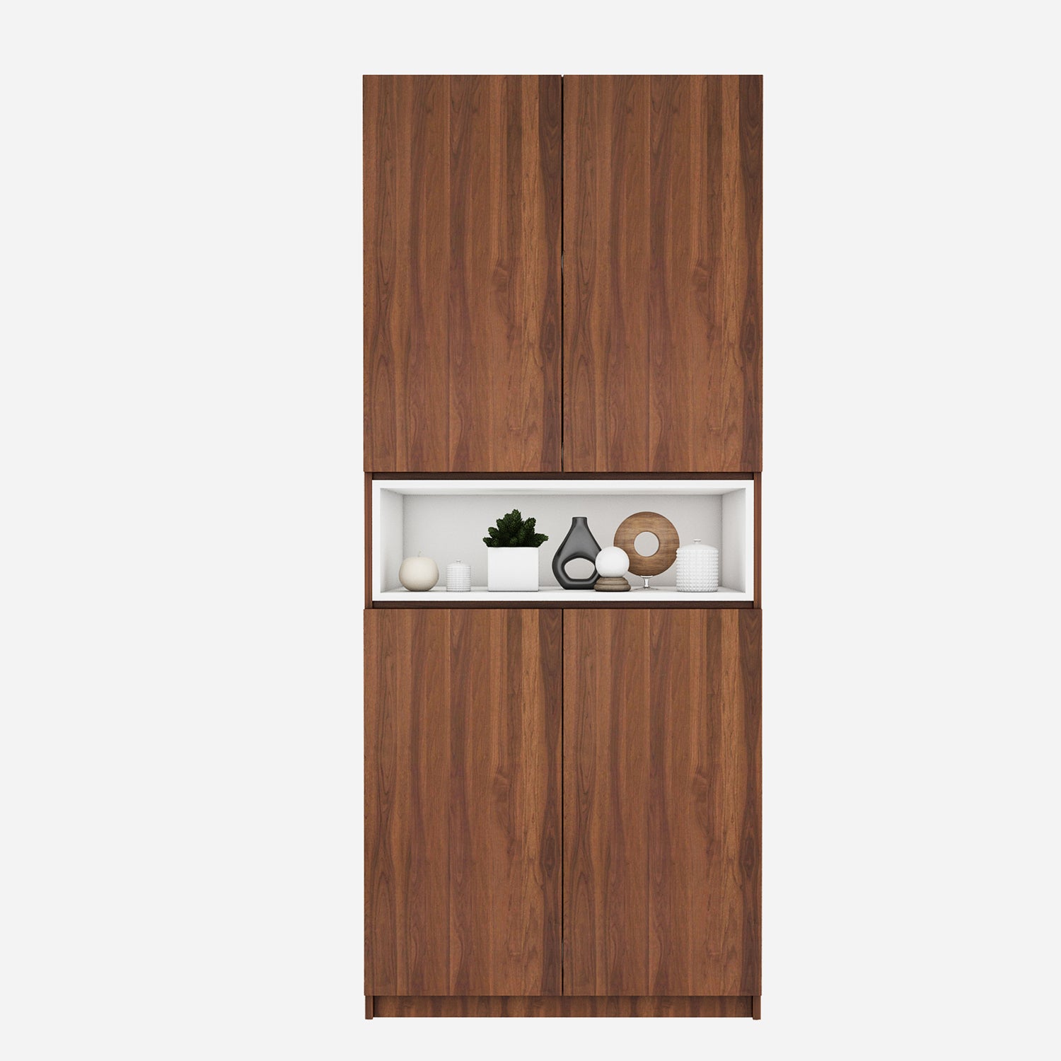 Natron Shoe Cabinet | Walnut and Frosty White