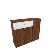 Boaz Chest of Drawers | Walnut and Frosty White