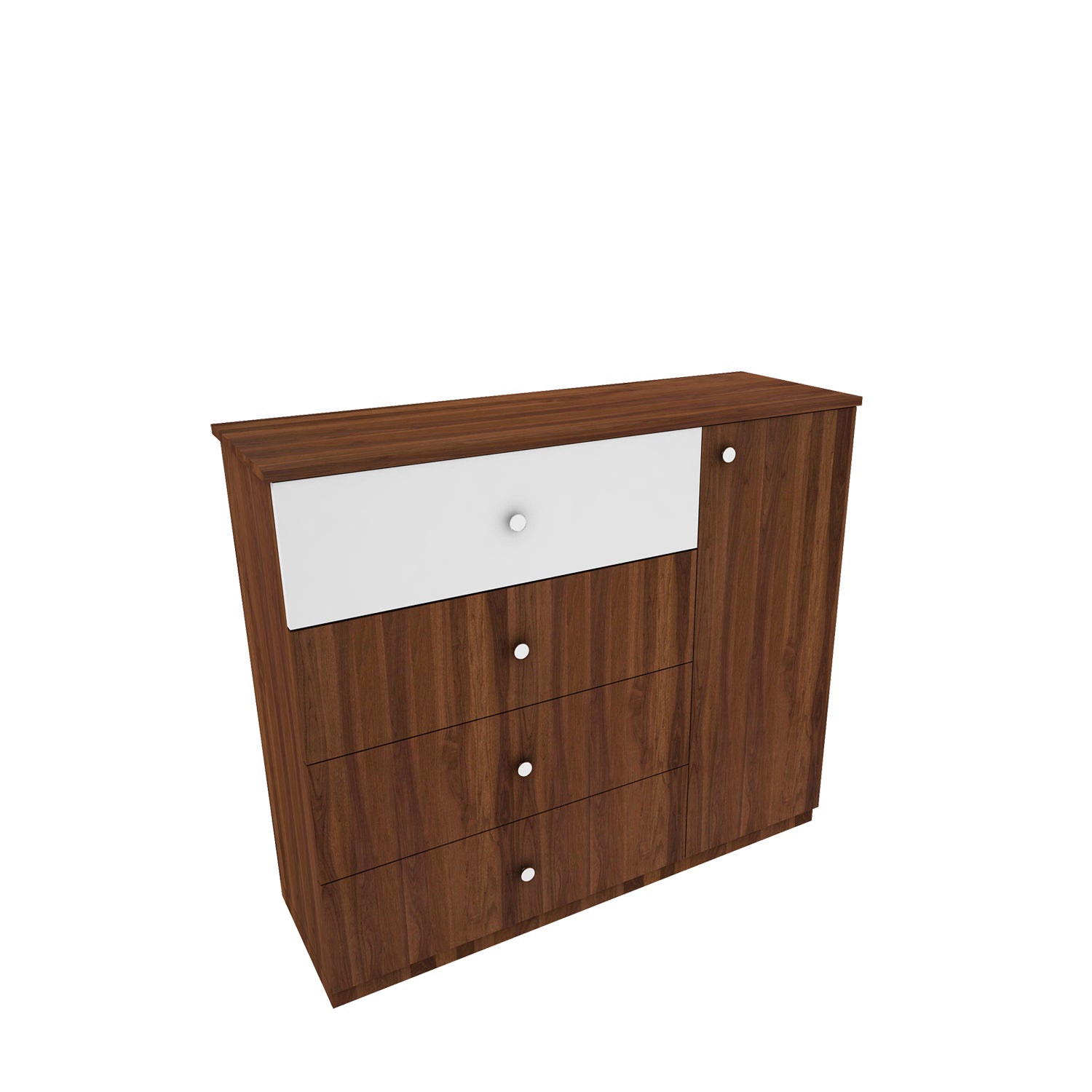 Boaz Chest of Drawers | Walnut and Frosty White