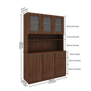 Modish Crockery Unit Three Door | Walnut