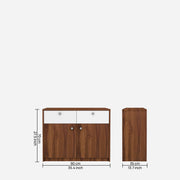 Maverick Home Office Table | Walnut & Frosty White