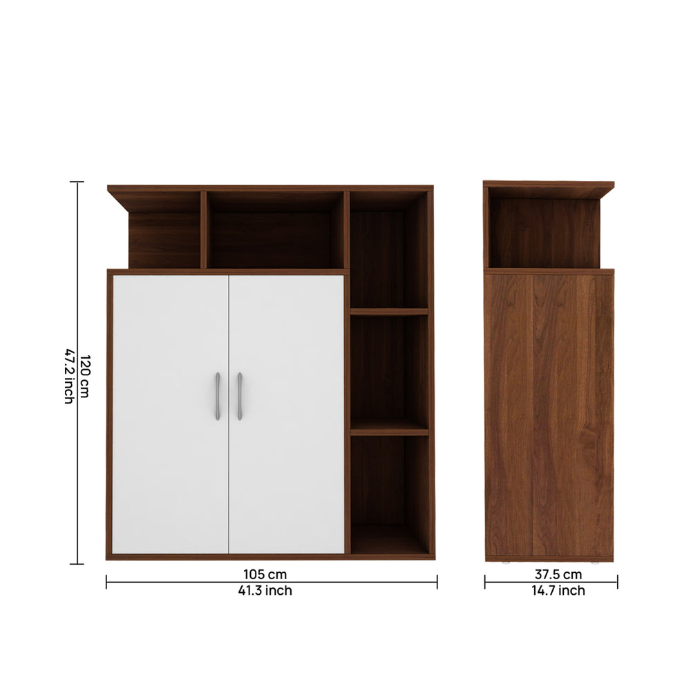 Nevera Shoe Cabinet | Walnut and Frosty White