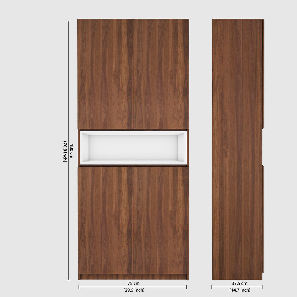 Natron Shoe Cabinet | Walnut and Frosty White