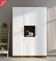 Castle 4 Door Wardrobe- Walnut & Frosty White