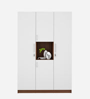 Castle 4 Door Wardrobe- Walnut & Frosty White