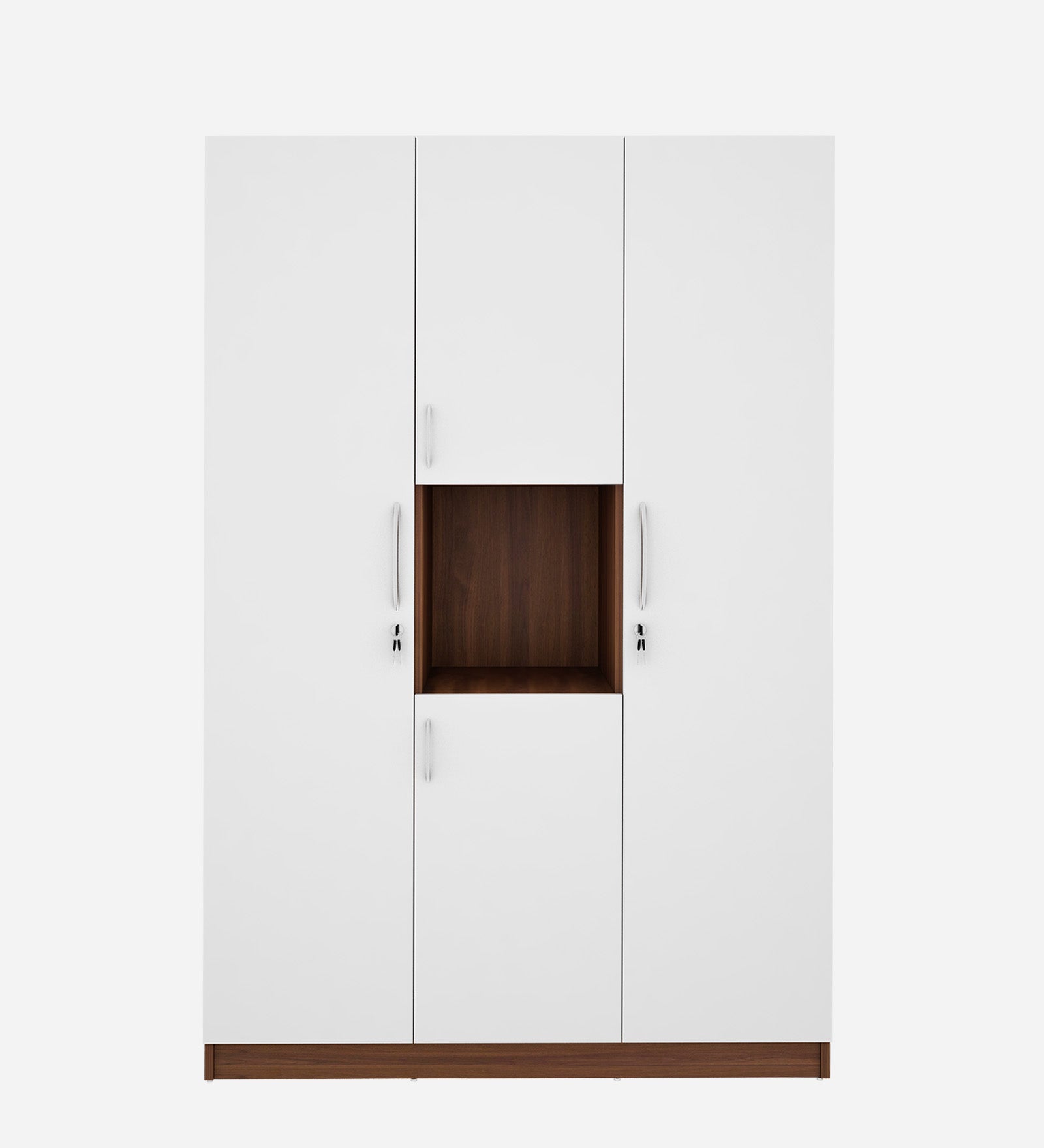 Castle 4 Door Wardrobe- Walnut & Frosty White